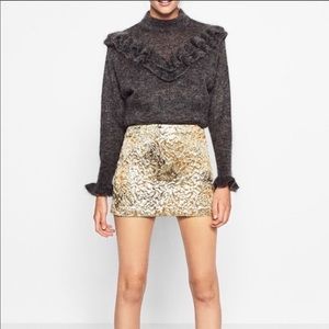 Zara gold jacquard mini skirt